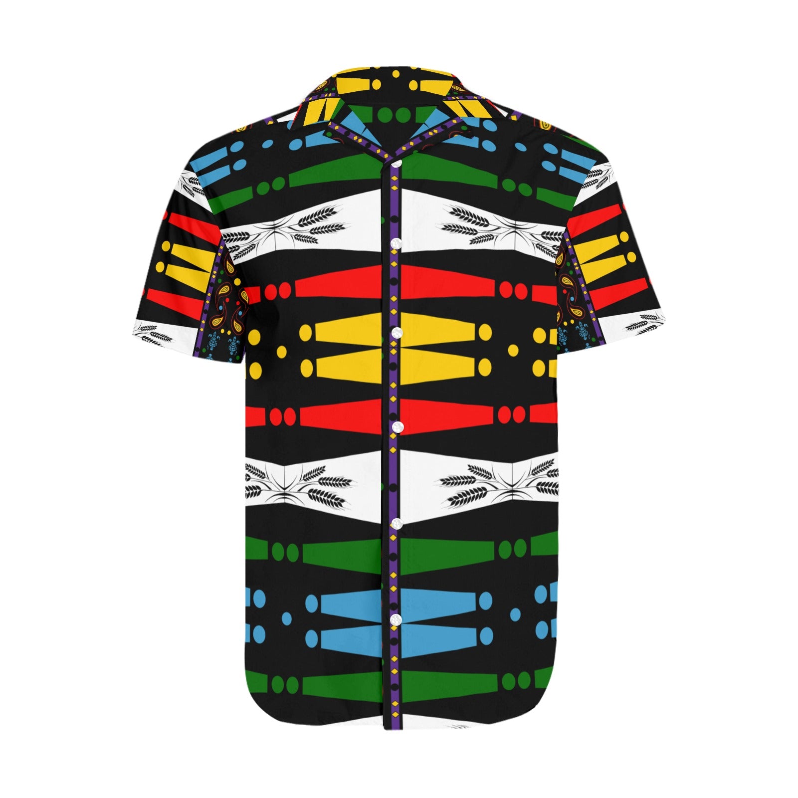 "Native Print" Men's Short Sleeve Shirt With Lapel Collar Print for 2022 By ChuArts