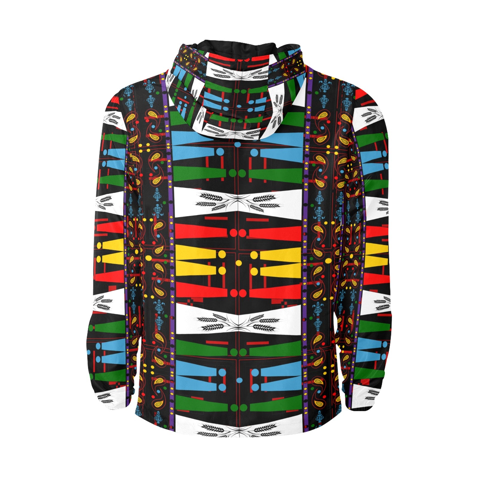 "Native Print" Men's Windbreaker Quilted lining. By ChuArts