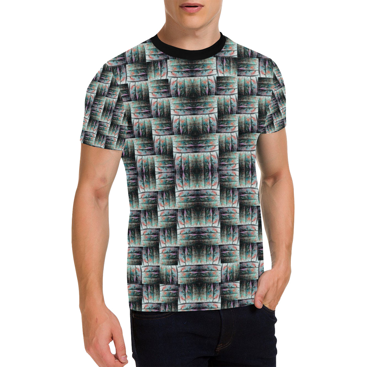 Patch Pocket T-Shirt Men's All Over Print By ChuArts