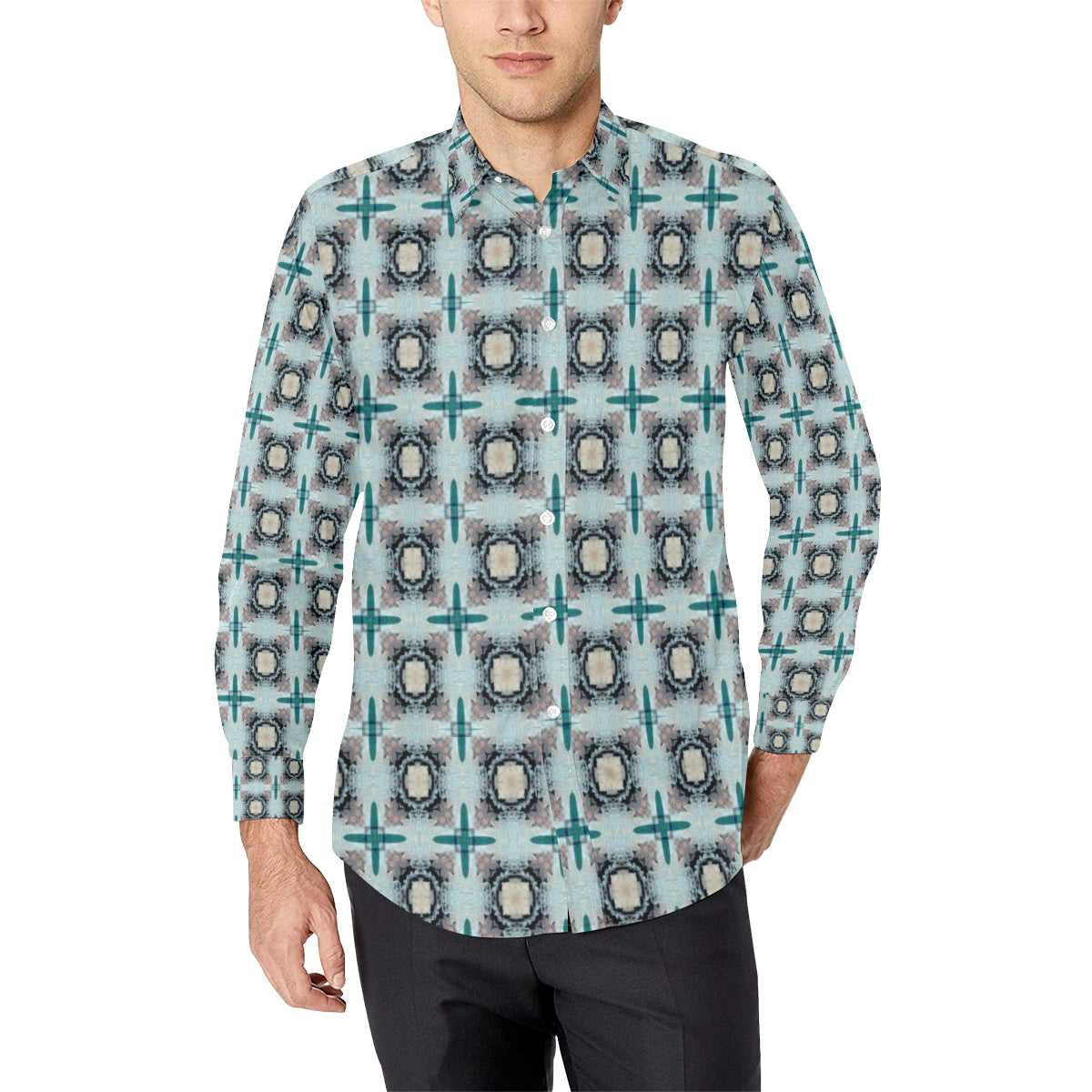 Men's Long Sleeve Shirt All Over Print By ChuArts