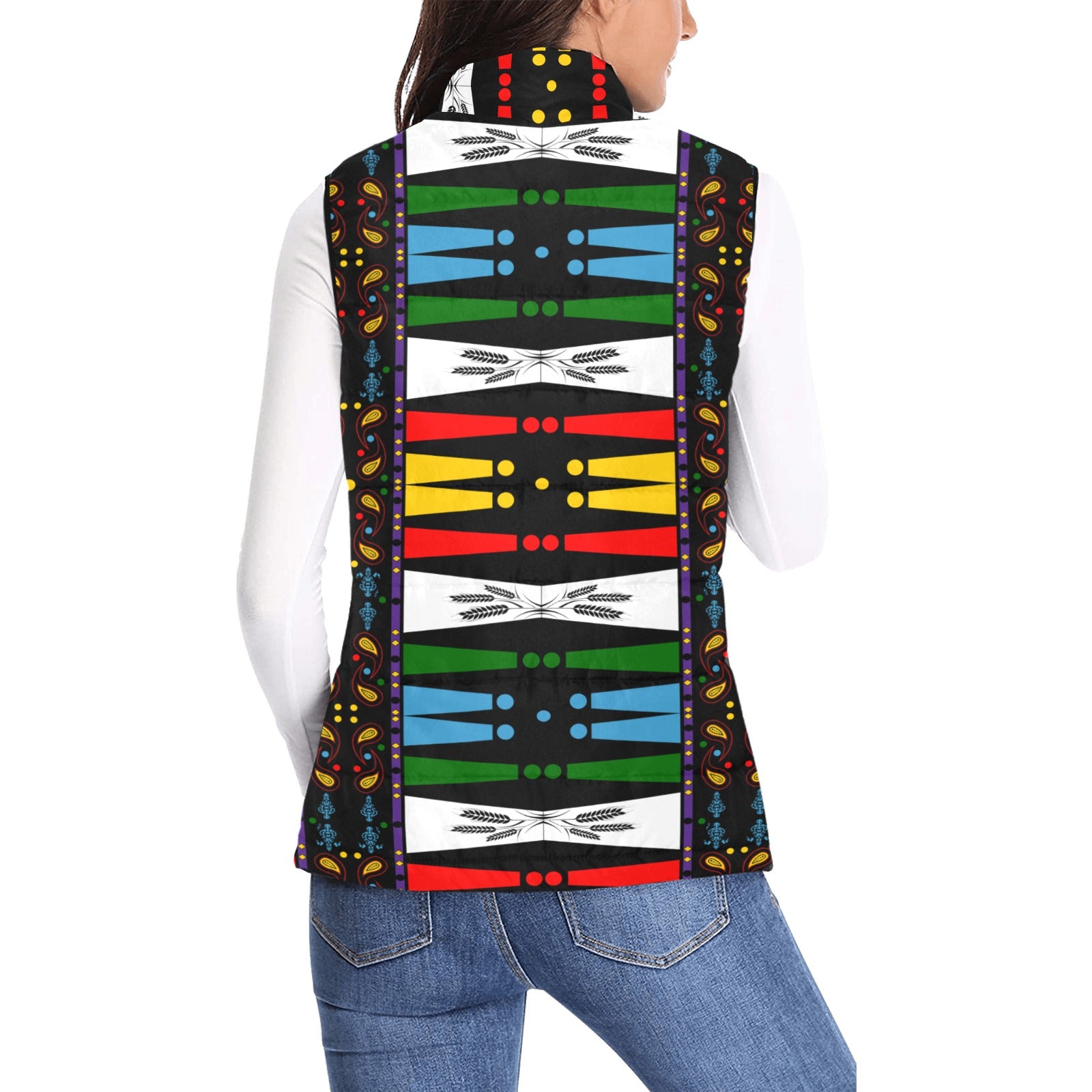 "Native Prints" Print by ChuArts Women's Padded Vest